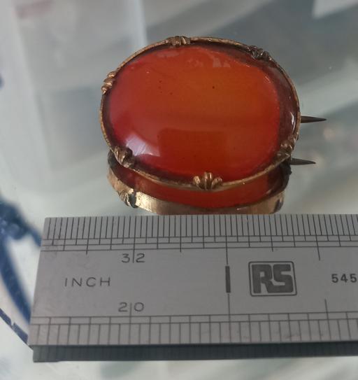  — Antique Victorian carnelian brooch