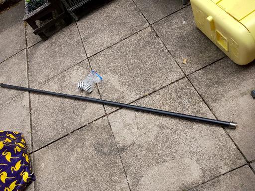  — Black metal 6ft curtain rail.