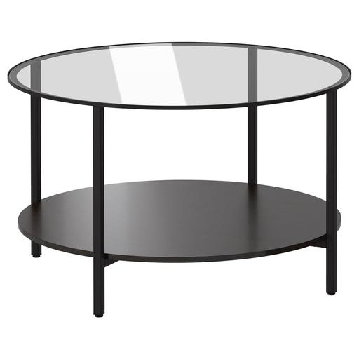 — Ikea Glass top Coffee table Black