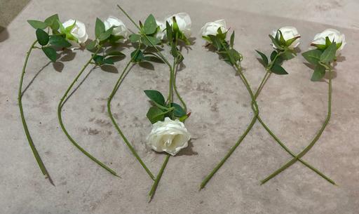  — New 8 Artificial White Roses For All