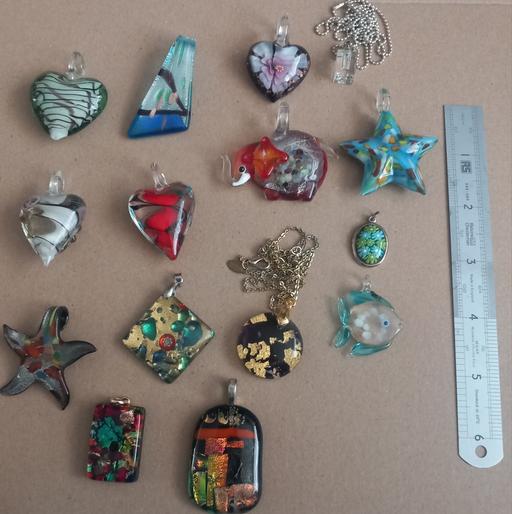  — 22 art glass pendants