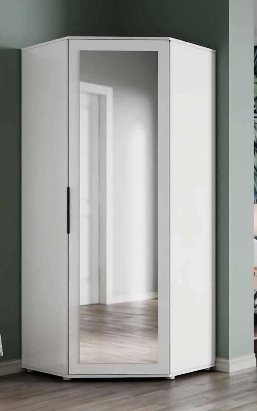  — White mirrored wardrobe