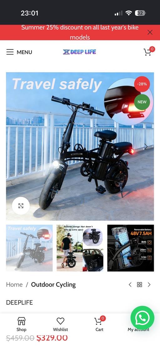  — Deep life electric bike foldable