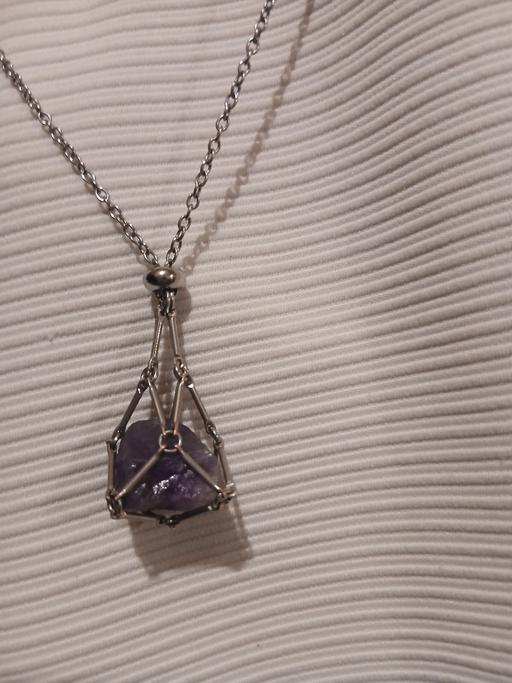  — A stainless steel & #Amethyst necklace.