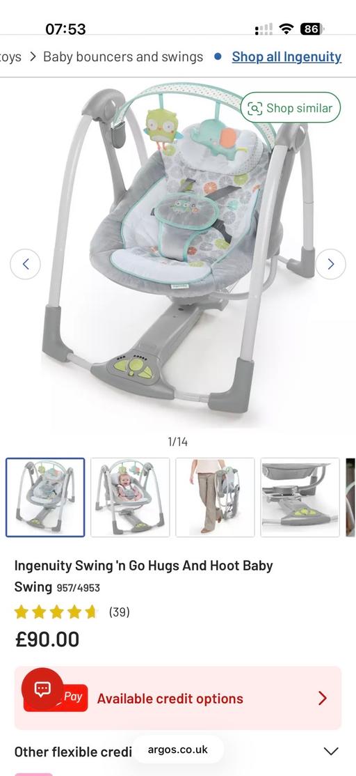  — Ingenuity baby swing