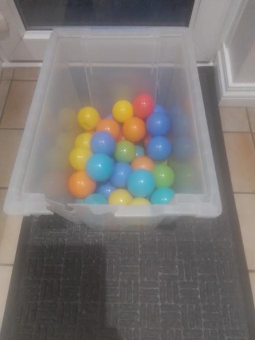  — PLASTIC STORAGE BOX FULL OF PLASTIC  BALLS