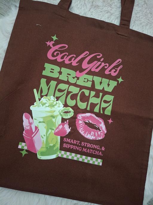  — Brown matcha tote bag