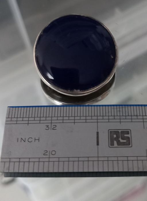  — Victorian solid silver lapis lazuli brooch