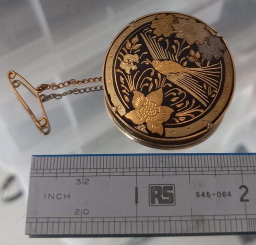  — Antique 1940s Damascene brooch