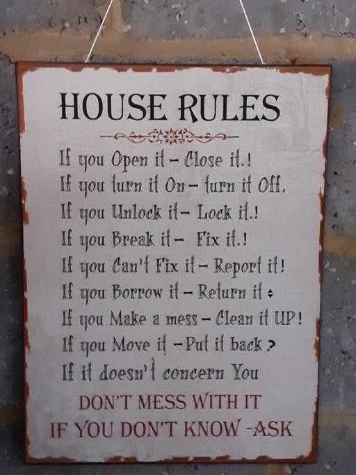  — House Rules Sign(LU33BY)