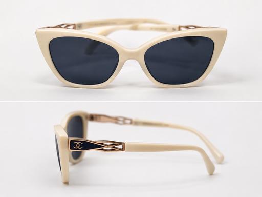  — ✨ Luxury Cat-Eye Sunglasses – Cream & Gold ✨