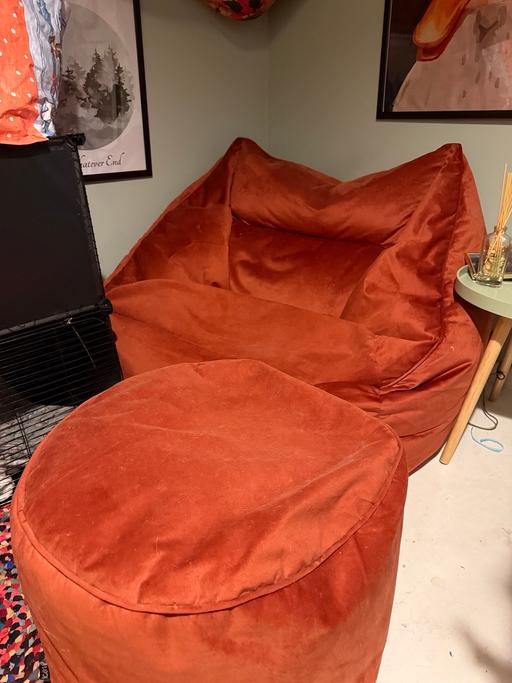  — Velvet Red Rust Bean Bag