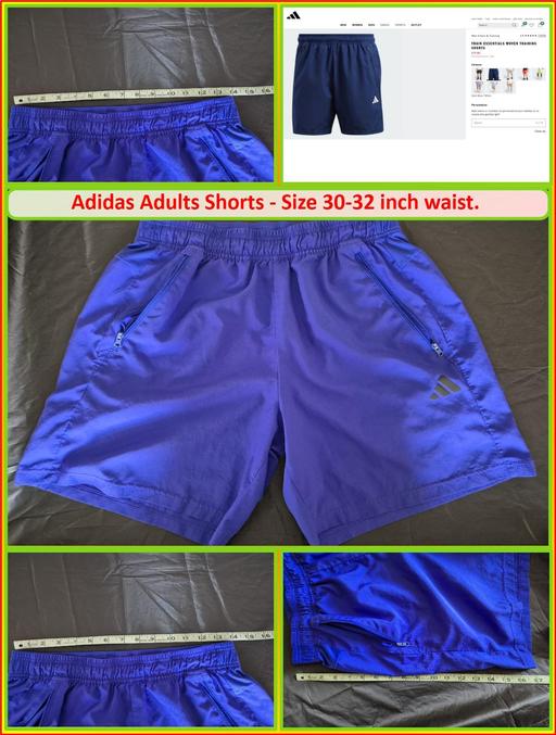  — Adidas Adults Blue Shorts 30 to 32 inch waist