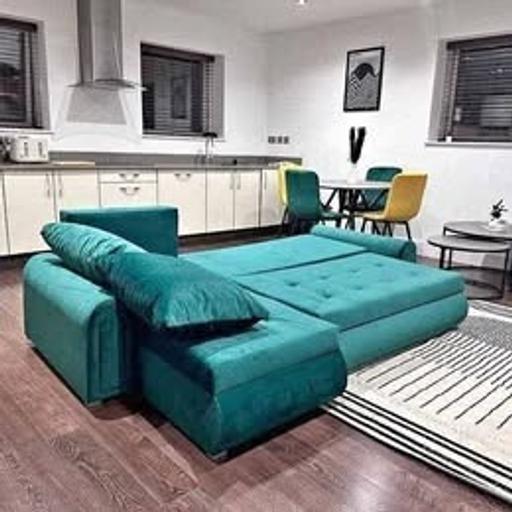  — Nourx green velvet sofa bed storage berlin