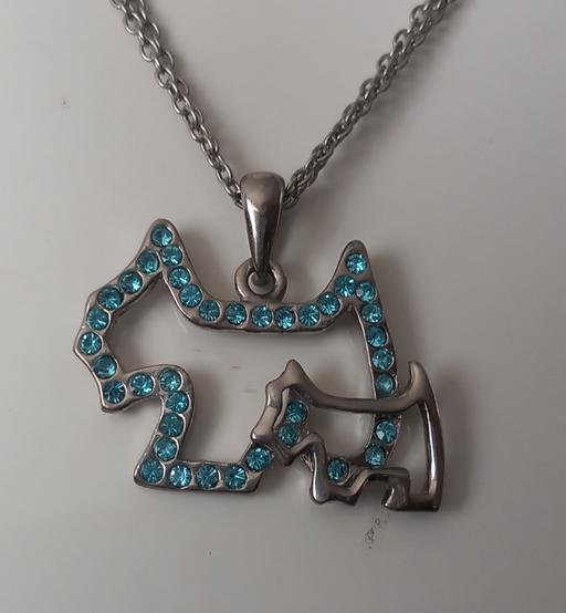  — Scottie dog gemstone silhouette pendant