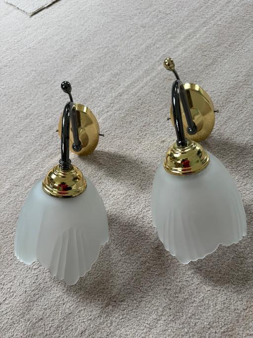  — Two opaque glass wall lights