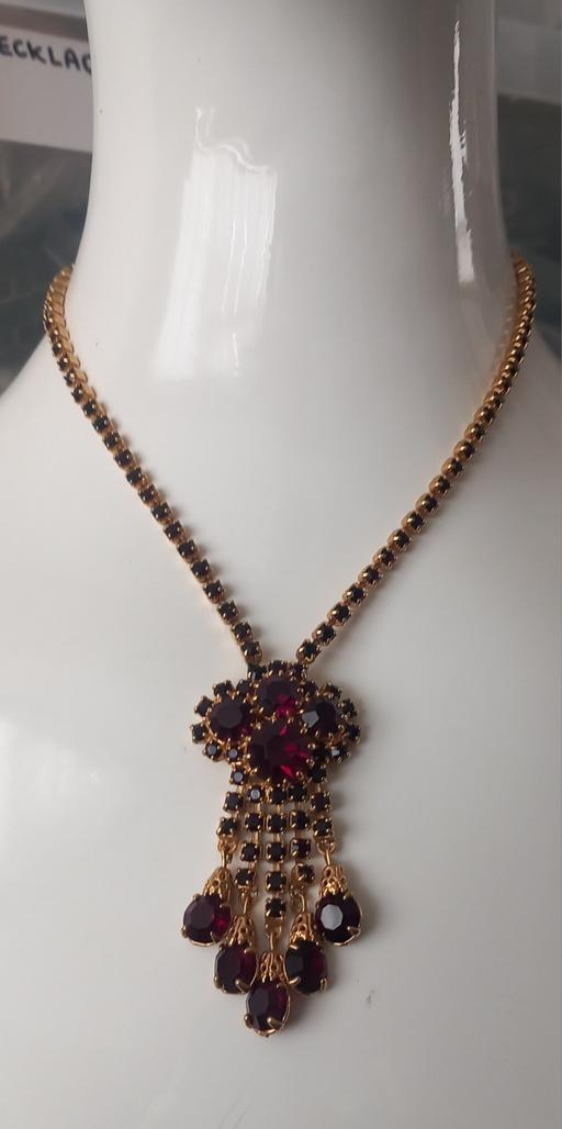  — vintage Bohemian garnet fringe necklace