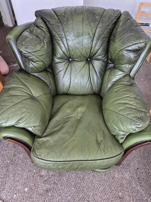  — Green Chesterfield armchair