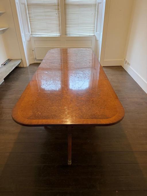  — Antique walnut twin pedestal dinning table