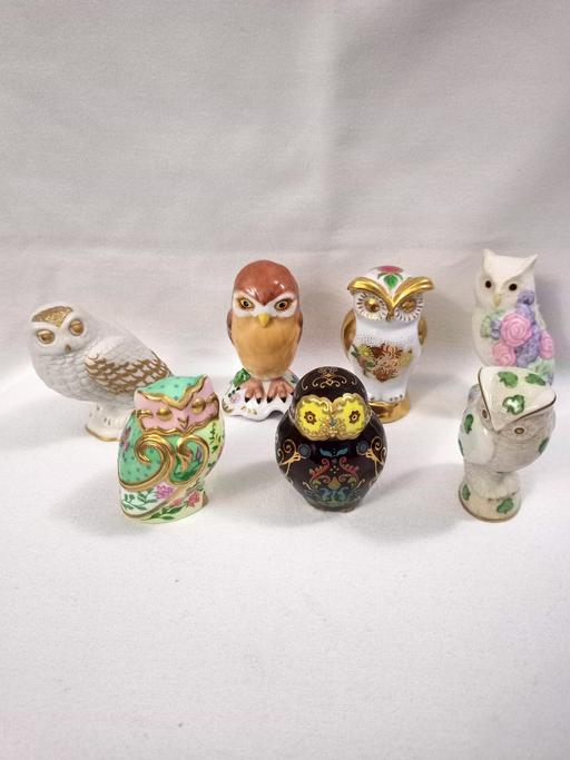  — THE FRANKLIN MINT SMALL OWLS LOT X7.