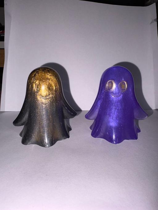  — 2 friendly ghost ornaments