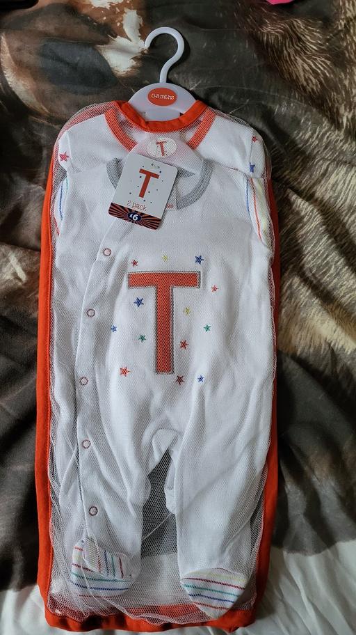 — new Baby 2pk Alphabet Sleepsuits