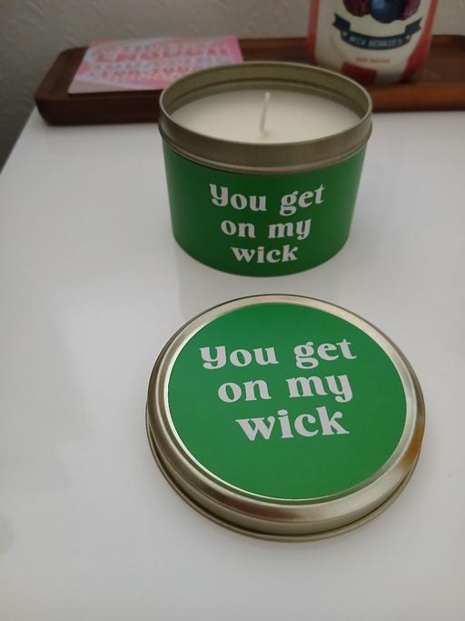  — Funny Tin Candle New