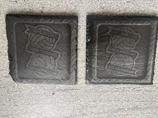  — Football laser engraved slate coasters