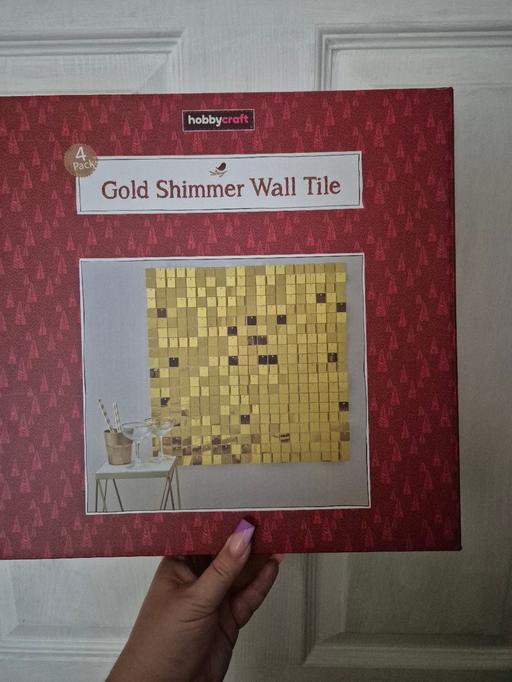  — new Gold Shimmer Wall Tile 4pk