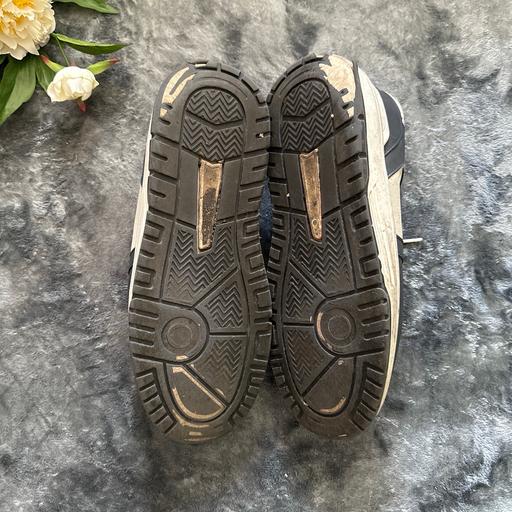  — Navy white and grey lace up trainers