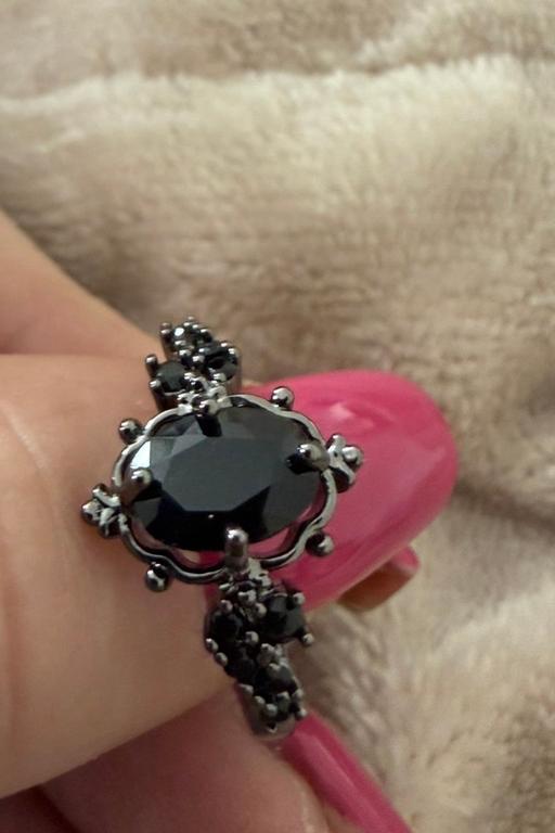  — Black gothic style ring size N