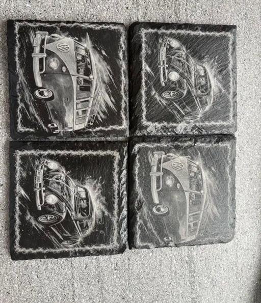  — Custom laser engraved coasters