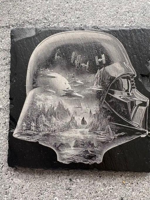  — Laser engraved slate coasters