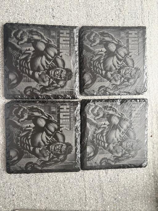 — Laser engraved slate coasters