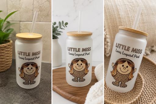  — Little miss leopard print glass/tumbler