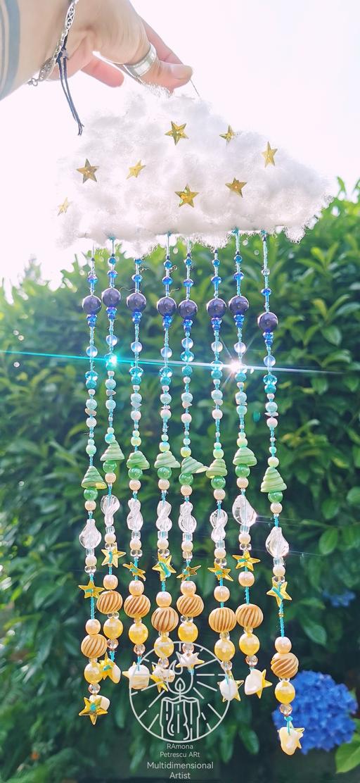 — 🌊 Seashell Starry Cloud Crystal Suncatcher