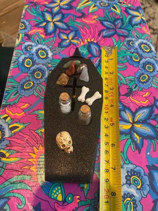  — Witchy coffin keepsake with crystals & salts