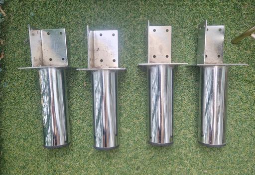  — Retro Furniture Legs X 4 , Chrome , Round
