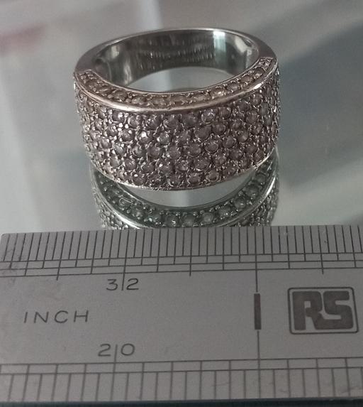  — Heavy sterling silver daimonique gem ring
