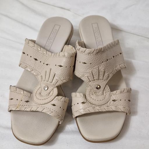  — M&S Footglove Beige Faux Leather Cutout Mule