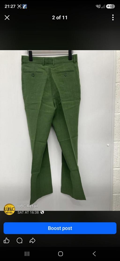  — PERCIVAL Forest Green Pleated Tailored Linen