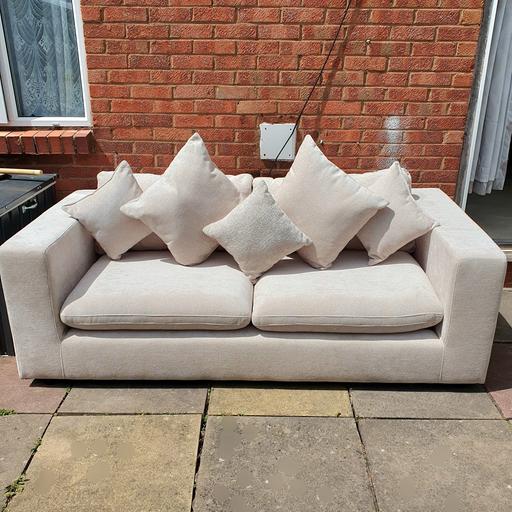  — NEW Ex Display 3 Seater Cream Sofa