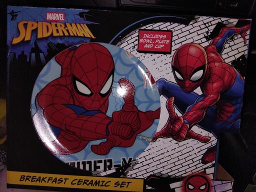  — spiderman ceramic breakfast set