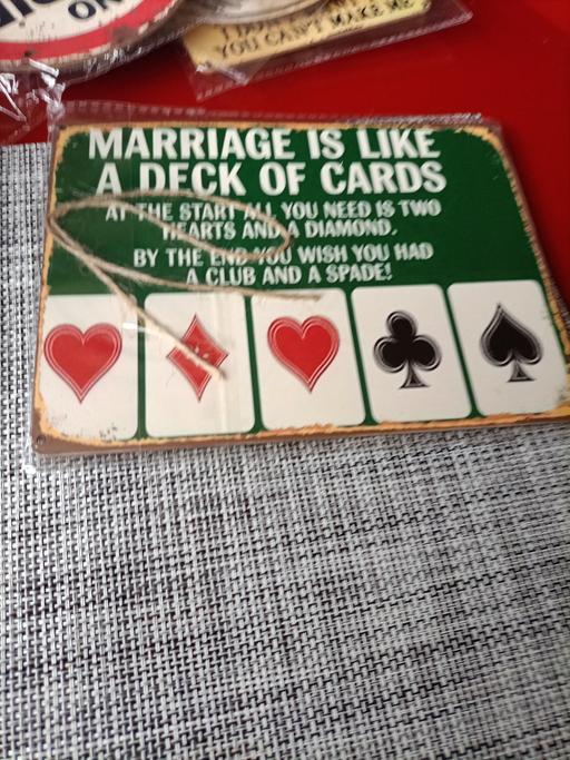  — marriage is like a deck of cards wooden plaqu
