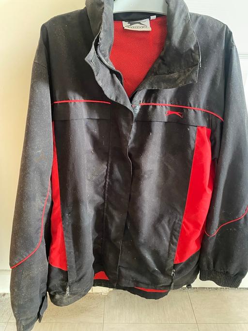  — Mens jacket red & black slazenger coat size L
