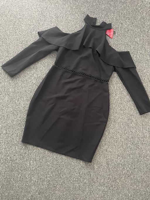  — New - Rochelle H cold shoulder dress 16 black