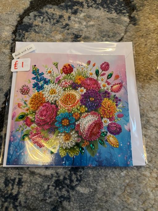  — Diamond art flowers card