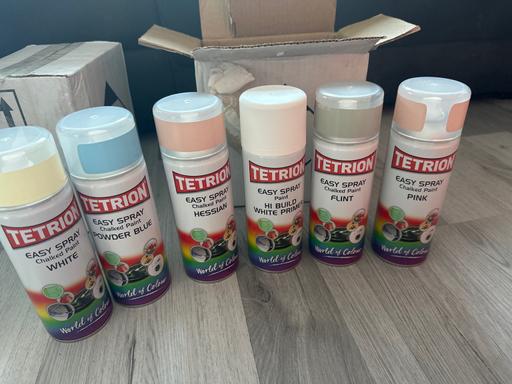  — Box of 6 chalked spray paints