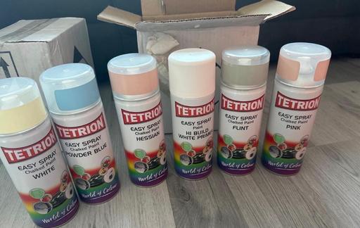  — Box of 6 chalked spray paint