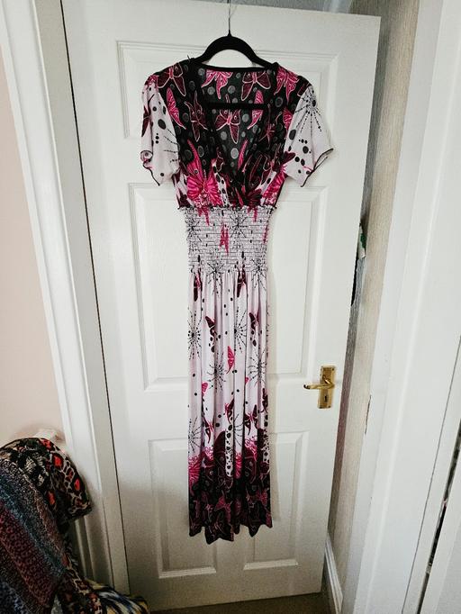  — Butterfly pattern maxi dress, size 14